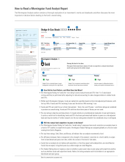 A flyer about how to read a Fund Analyst Report.