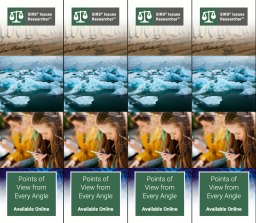 Four bookmarks showing photos of the Declaration of Independence, ice caps, and students.